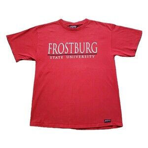 Vintage 90s JanSport Frostburg State University USA Made Size Large Red T-Shirt